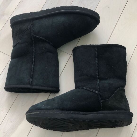 UGG Shoes - UGG Women's Classic Short II Suede Boots Black Size 7